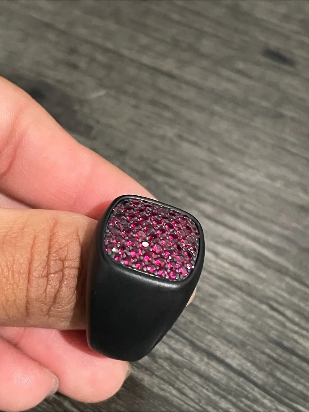 David Yurman Rubies Black Titanium Ring size 9.5